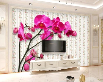 Beibehang po Meri Ozadja Dnevna Soba Phalaenopsis TV Stene 3D Hiša Dekorativni Ozadju Stenske Freske photo 3d ozadje