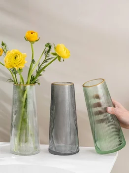 Nordijska doma dekoracijo namizni vaza okraski dnevna soba cvetlični aranžma transparentno steklo velike ustvarjalne preprostost sodobne