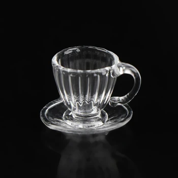 1:12 Lutke Mini Steklo Čaj/Kavo Pokal Model Kuhinja Namizna Dekoracija Dodatna Oprema