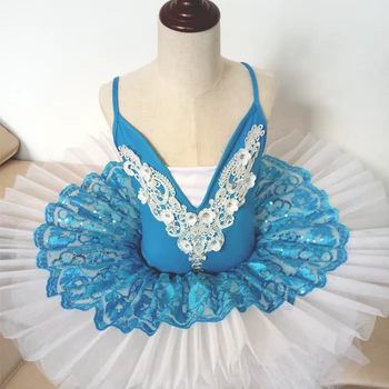 2017 Nov Prihod odraslih Balet Tutu Obleko modra Swan Lake Sequined čipke Baletni Kostumi Otroci Dekle Balet Obleko za deklice