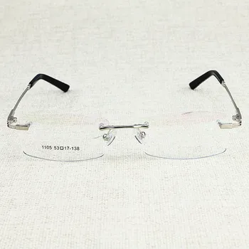 Nov Prihod Moški Slog Rimless Eye Glasses Moda, moška Očala iz Nerjavečega steelOptical Okvir za moške oculos sem aro