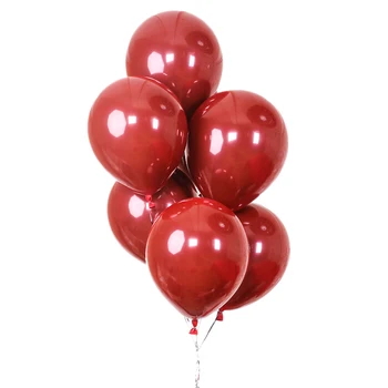 100 kozarcev Rubinasto Rdečo Balon Novih Bleščečih Kovinskih Pearl Latex Baloni Chrome Kovinske Barve, Zraka Oblački svate, Dekoracijo