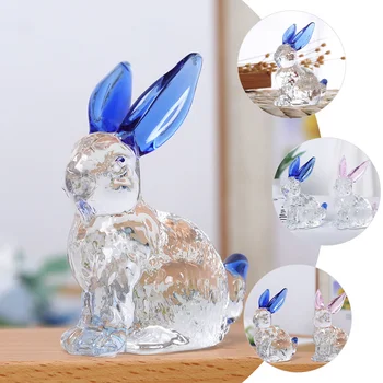 Rabbitbunny Figur Kristalno Dekor Živali Velikonočni Figurice Kip Kitajsko Novo Leto Ornament Prave Živali Številke
