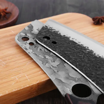 XYj Polno Tang Mesa Cleaver Nož 7 Palčni Iz Nerjavečega Jekla Glasno Rezilo Truda Shranjevanje Design Sekljanje Zelenjave Leseni Ročaj