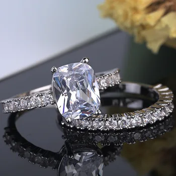 Angažiranje Dvojni Obročki Za Ženske Resnično 925 anillos Srebro Kristalno Moda CZ Poročni Nakit Debelo srebrno 925 moški prstan