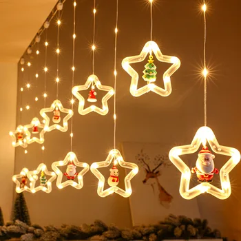 Božično Dekoracijo Niz Luči za Dom Xmas Tree Decortive Pravljice Luči Garland LED Zavese Ledenica Luči Novo Leto Dobave