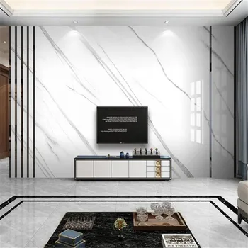 Milofi po meri 3D ozadje zidana HD marmorja vzorec jazz belega marmorja v ozadju stene