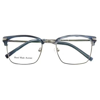 Ženske kvadratnih očala okvirji moških poslovnih eyeglass okvir Retro Vintage Pol platišča Očala acetat kovinski okvir očala