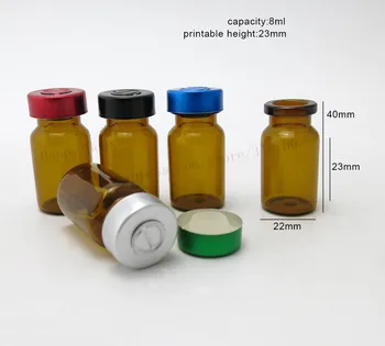 360pcs/veliko 7ml Amber Prazen Majhen Mini Butil Silikonske Gume Zamašek Steklenice Vial Jar