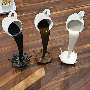 Dekoracijo Obrti Ornament Plavajoče Razlije Tekočina Kave Vrč Pokal Design Smolo Model Mini Doma Dekor