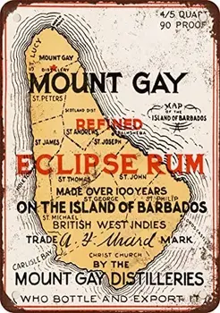 1937 Gori Gay Mrk Rum Vintage Videz Razmnoževanje Kovinski Tin Prijavite 12X18 Cm