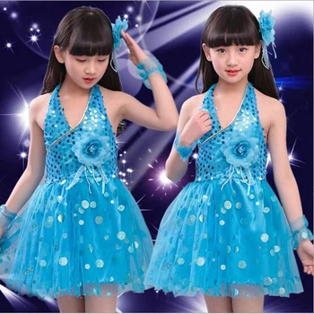 Dekleta Latinsko Plesne Kostume Otroci, Otroci Tiste Bonitete Stopnji Uspešnosti Obleko, Tančico Konkurence Dekleta Dvorana Plesne Kostume