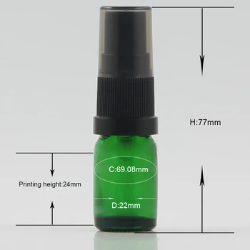 Kitajske tovarne 5ml pritisnete Zeleno steklenico prazno majhen vzorec kozmetični kozmetični megle spray steklenička s pumpico