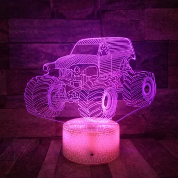 USB LED 3D Traktor Nočna 7 Pisane Avto namizne Svetilke Dotik Daljinskim upravljalnikom Doma Stranka Dekor Otroci Darilo za Rojstni dan
