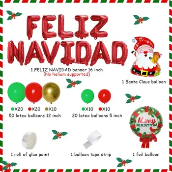 Vesel Božič Balon Garland Arch Kit španski Božični Okraski Santa Claus Folija Balon za Xmas Party Supplies