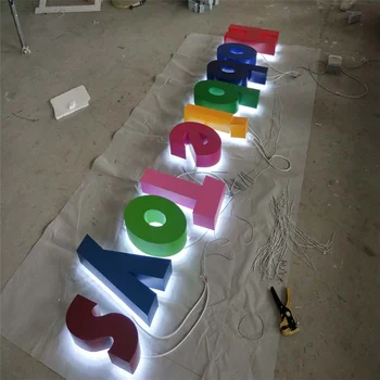 Factory Outlet iz Nerjavečega jekla pismo 3d led nazaj osvetljeni trgovina znake obrnjene črke