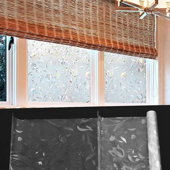 3X 3D Anti-Toplota Elektrostatično Sončna Stekla Film & UV Film Okno Oslepitev Stekla Nalepke, Kopalnica, Spalnica, Kuhinja(2 )