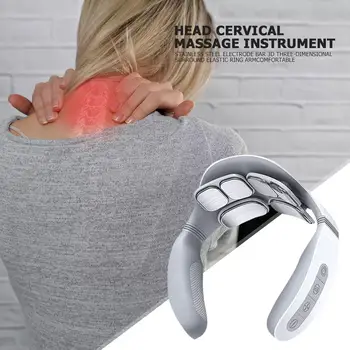 Multi-funkcijski Vratne Hrbtenice Massager Ramen, Vratu, Hrbtenice Instrument Impulz Stisni Vroče Električni Zaščitnik Materničnega Vratu U1P0