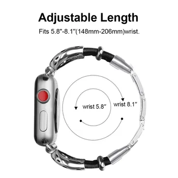 Iz nerjavečega Jekla, trak Za Apple watch band 44 mm 40 mm 42mm 38 mm Ovčje kože vrv pasu usnje zapestnica iWatch serie 5 4 3 se 6 band