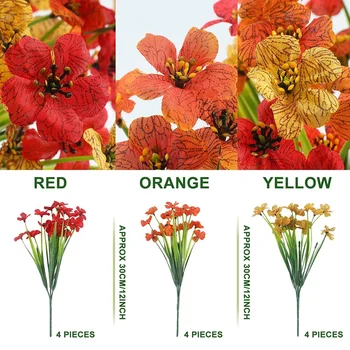 Umetni zunanjih Rastlin In Cvetja 12 Snope, UV Odporen Ponaredek Cvetja Za Dom Vrt Dekoracijo