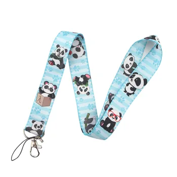 Nova Moda Panda Srčkan Živali Keycord Risank Vrvica za opaljivanje tega Vratu Telefon Čar Ključnih Verige za Unisex Nakit Dodatki Darila