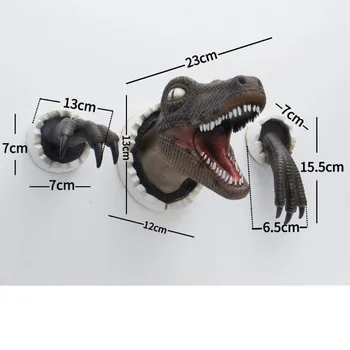 3pcs/set Dinozaver Okraski Zdrobljen Raptor Nastavite Smolo Dekoracije Stenske Vzdušje Halloween Dekoracijo Rekviziti