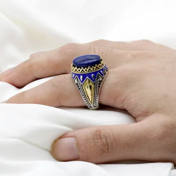 Nov slog 925 srebro na Bližnjem vzhodu, osebnost, lapis lazuli moški prstan