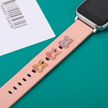 Ustvarjalne Zajec Watch Traku, Dekorativne Šapa Nohte za Apple Watch Band Čar Kovinske Zakovice Pribor za Iwatch Silikonska Zapestnica