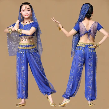 Dekle Bollywood Ples Kostume Dekleta Ples Trebuh Nastavite Otrok Indijski Ples Trebuh Dekleta Uspešnosti Obrabe