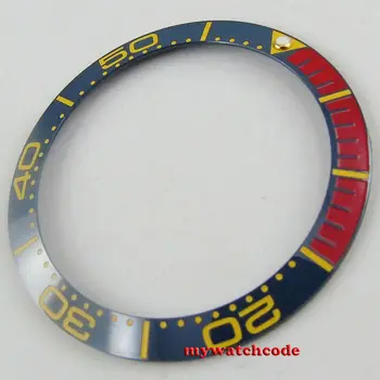 38 mm modro rdeče keramične plošče, ki se vstavi za 40 mm zlati znamke parnis mens watch