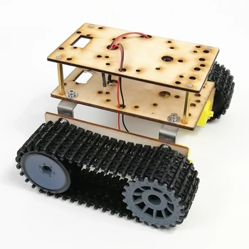 Robot dvoslojno Tank Ohišje gradniki Leseno Desko TT Motor 3-9V Gosenicah Smart Avto Ohišje Mladinske Izobraževalne