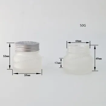 12 x 50 g Prazno Frost Stekla Make up, Kreme Jar Posode 50cc Prenosni Vžigalnike Kozmetične Embalaže