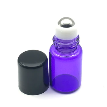 50pcs Parfuma Vzorec Tekočine Jar 2ml Vijolično-Modra Stekla Roller Steklenico za Eterično Olje se lahko ponovno polnijo Roll Na Vialo