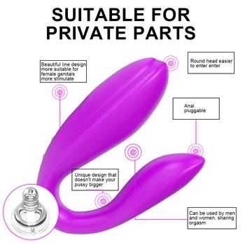 U Obliko Klitoris Vibratorji 10 Dvojno Frekvenco Motorja Silikonski Stimulator Daljinsko G Spot Vibrator Sex Igrača Za Ženske