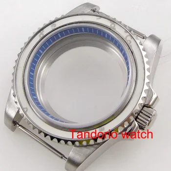 40 mm Srebrna Trdnega Nerjavečega Jekla Watch Primeru Kupolami Safirno Steklo Fit NH35 NH36 ETA2824 PT5000 Gibanja
