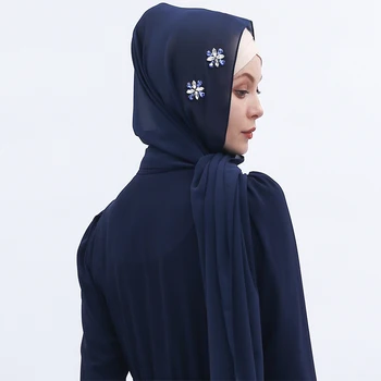 Moda Navaden Hijabs Turban Šal Šal Glavo Ovijte Headscarf Dolge Rute Šifon Muslimanskih Islamska Ženska, Dekle Barva Dubaj