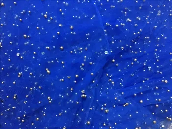 Najnovejše nigerijski francoski mech čipke tkanine z zlatimi kroglicami JRB-82712 Vezene Visoke Kakovosti Afriške Čipke Tkanine
