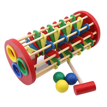 Skupinske Oblike Funt in Roll Lesene Igrače Stolp Montessori Igrače S Kladivom Knock Žogo Vozni Off Lestev Otroške Igrače Najboljše Darilo