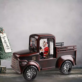 Dekoracijo Letnik Tovornjak Mini Božiček Truck Z LED Otroci Igrače za Namizje Okraski Božič, Novo Leto Dekoracijo