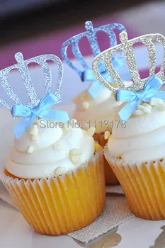 Mali princ cupcake toppers - Mali Princ Baby Tuš - Kralj Krono Napovedi, poročni baby tuš rojstni uslug