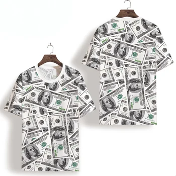 NAS bankovcev 3d digitalni tisk moda slim kratek rokav t shirt Poletje Novo kakovost mehko udobno ledeno hladno t shirt menXS-7XL