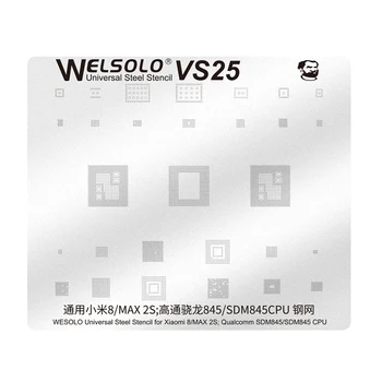 Mehanik VS25 BGA Reballing Šablona za Xiaomi Mi 8 Mix 2s Qualcomm 845 SDM845 CPU RAM Moč Avdio Čip, IC Tin Rastlin Neto Očesa