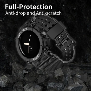 Šport Silikonski Trak +Zaščitni ovitek za Google Pixel Watch Trak za Pixel Watch Zapestnica Zamenjava Watchbands