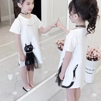 Otrok Poletne Obleke 3D-Tiskana Obleka za Dekleta, Otroci Nightdress Baby Sleepwear Priložnostne Obleke za 2-8 Let Otrok