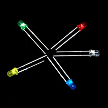 200pcs 3mm LED Lučka za Dekoracijo Oddaja DIY Diode Bela Rumena Rdeča Modra Zelena Izbor Kit Za Popravila Električnih Naprav