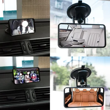 360 Stopinj Vrtljivo Baby Seat Varnost Vzvratno Ogledalo s Sesalno Pokal za Univerzalni Avto SUV Tovornjak