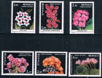 6Pcs/Nastavite Novo Monako Post Žiga, 1982 Botanični Vrt, Rože Znamk BREZ prilepke