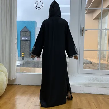Muslimanska Ženska Naguban Abaya Turški Dolgo Obleko Arabski Hooded Moda Obleko Svoboden Haljo Maroški Caftan Večer 2021 Poročni Obleki