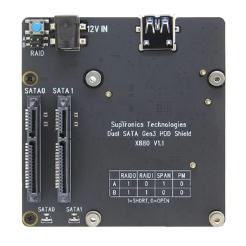 X880 V1.1 HDD/SSDStorage Širitev Odbor za Raspberry Pi 4B & X880 V1.1