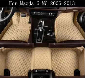 Avto 3D Luksuznega Usnja Avto predpražnike Paše Za Mazda 6 M6 2006-2013 EMS Brezplačna dostava